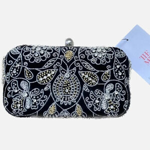 The Met St. Xavier Bag British Floral Beaded Clutch Velvet NWT